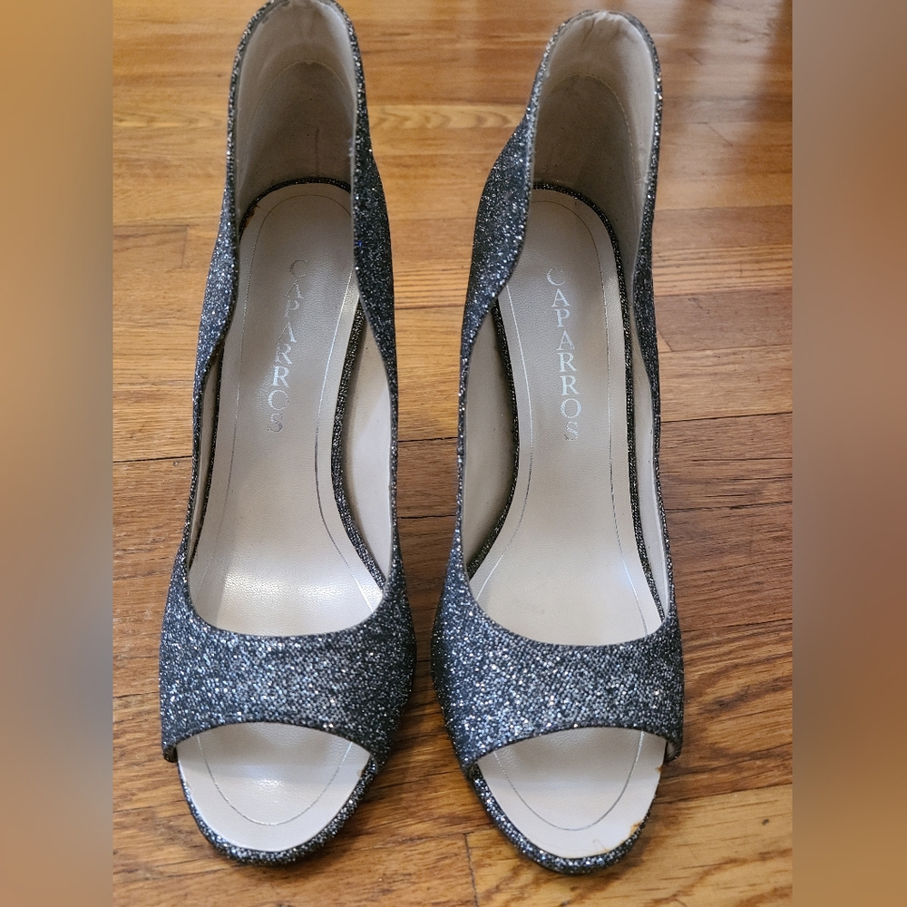 Caparros Silver Heels Sparkly Elegance